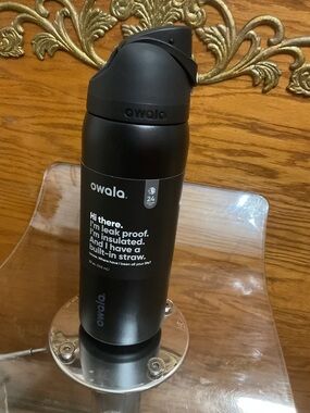 Owala Black Insulated Leak-Proof Water Bottle with Built-In Straw